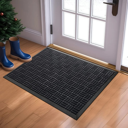 Non-slip wear resistant rubber doormat