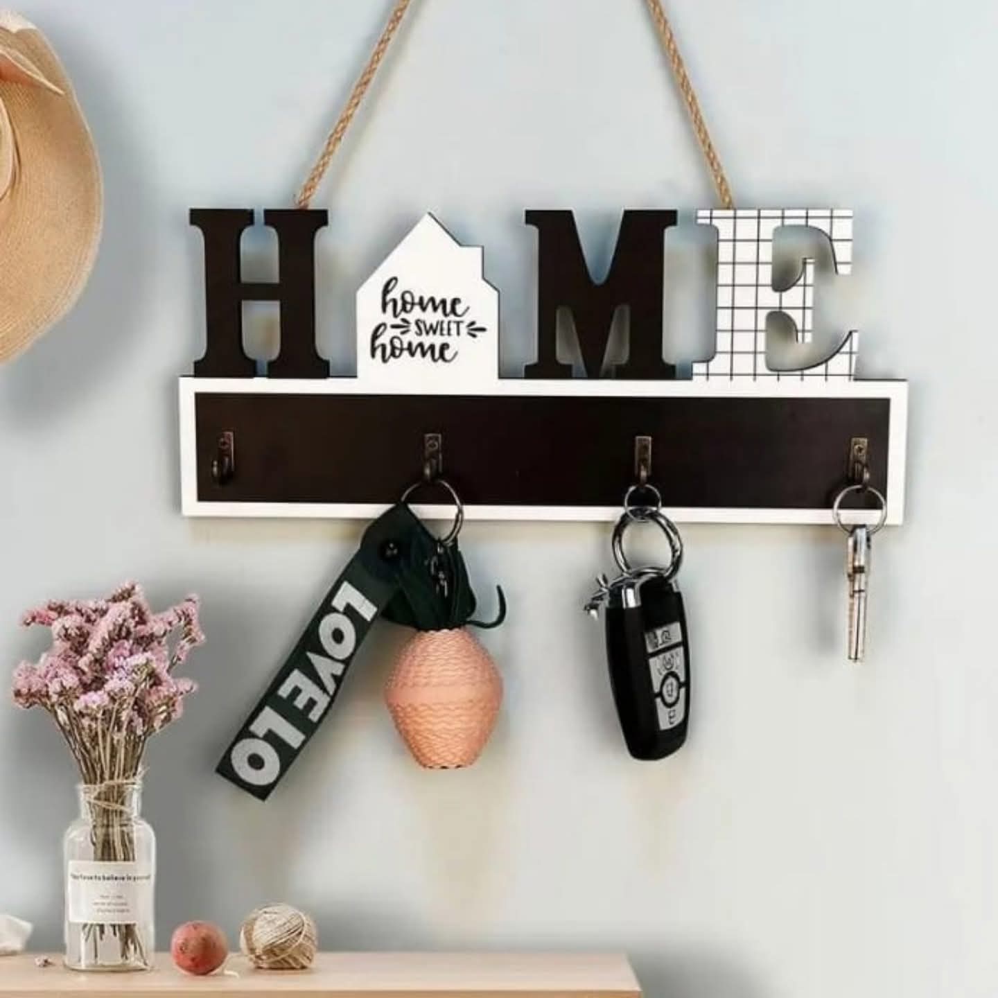 Wooden key hanger decor