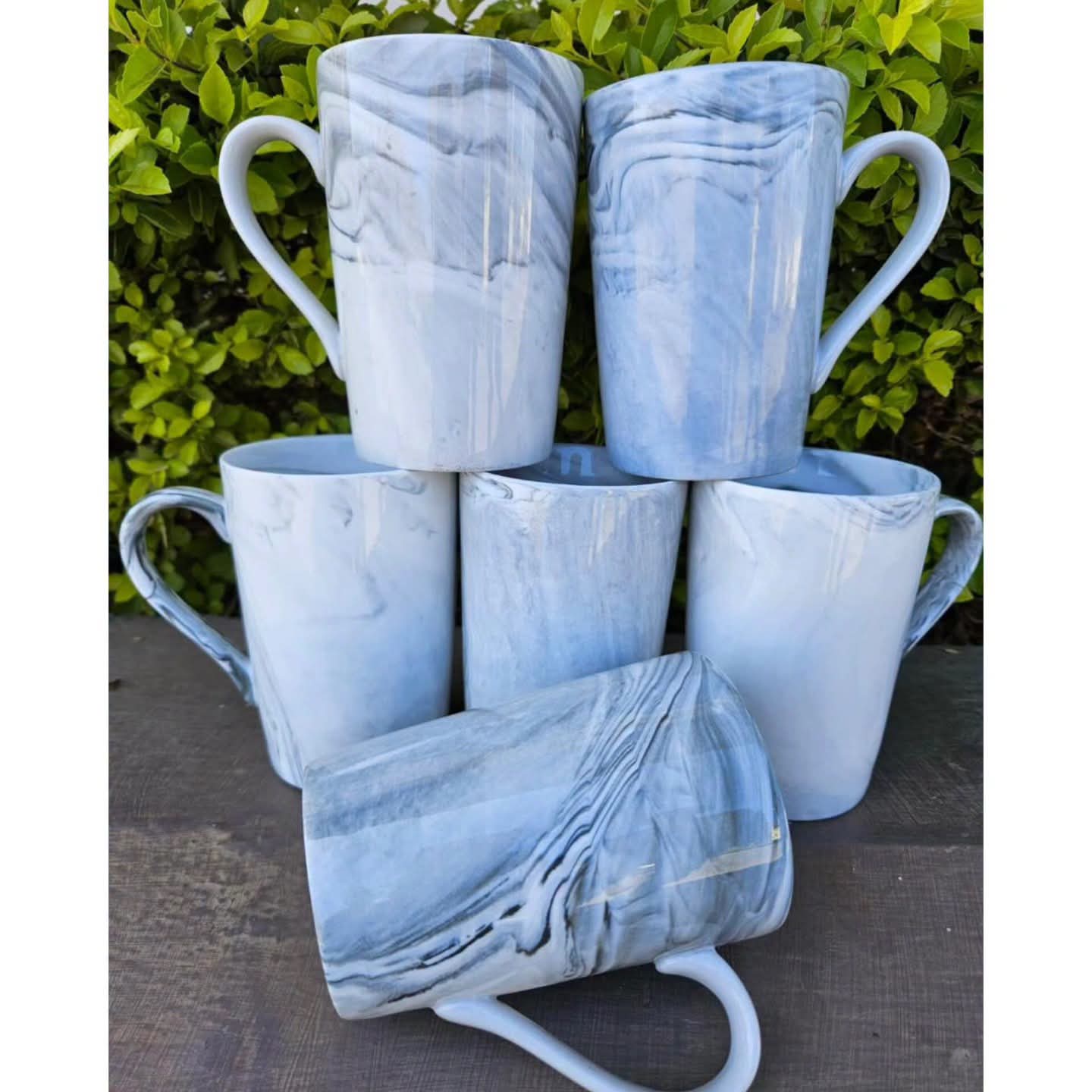 6Pcs Marble Ceramic Mugs