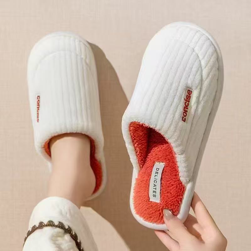 Unisex Winter Home Non Slip Thick Bottom Plush Indoor Shoes