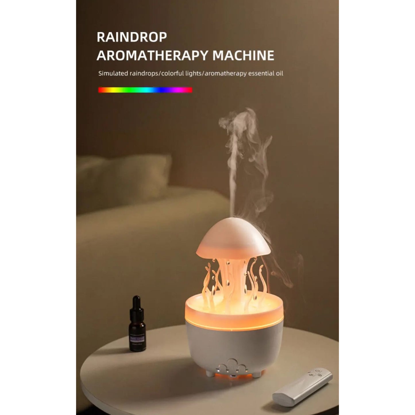 Raindrop cute jellyfish rotating air humidifier