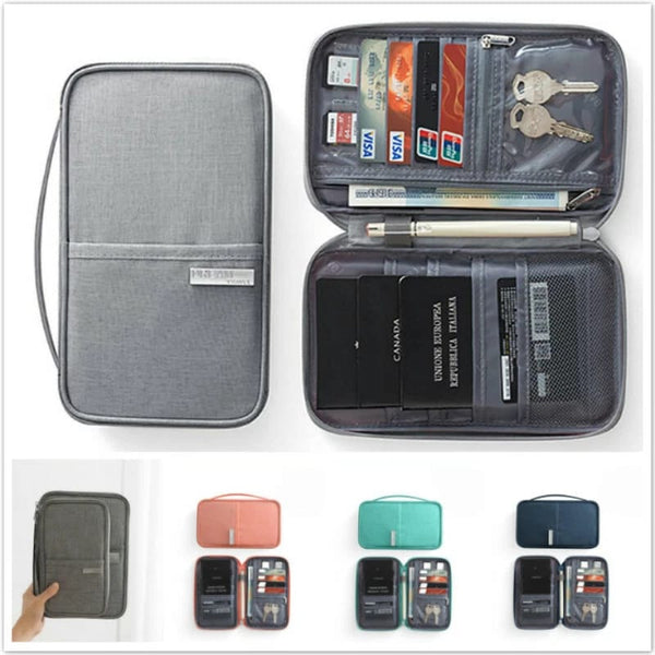 Travel passport holder and document organizer
