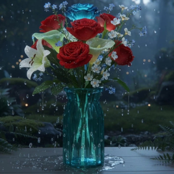 Diamond Pattern Mini Glass Decorative Vase