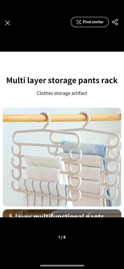 5pc heavy duty multi layer trousers hanger set of 2