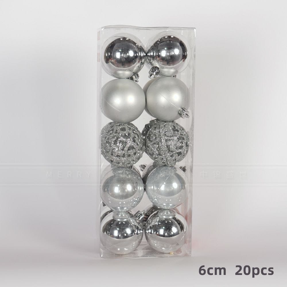 20pcs Christmas Ball Ornaments With Hanging Hooks