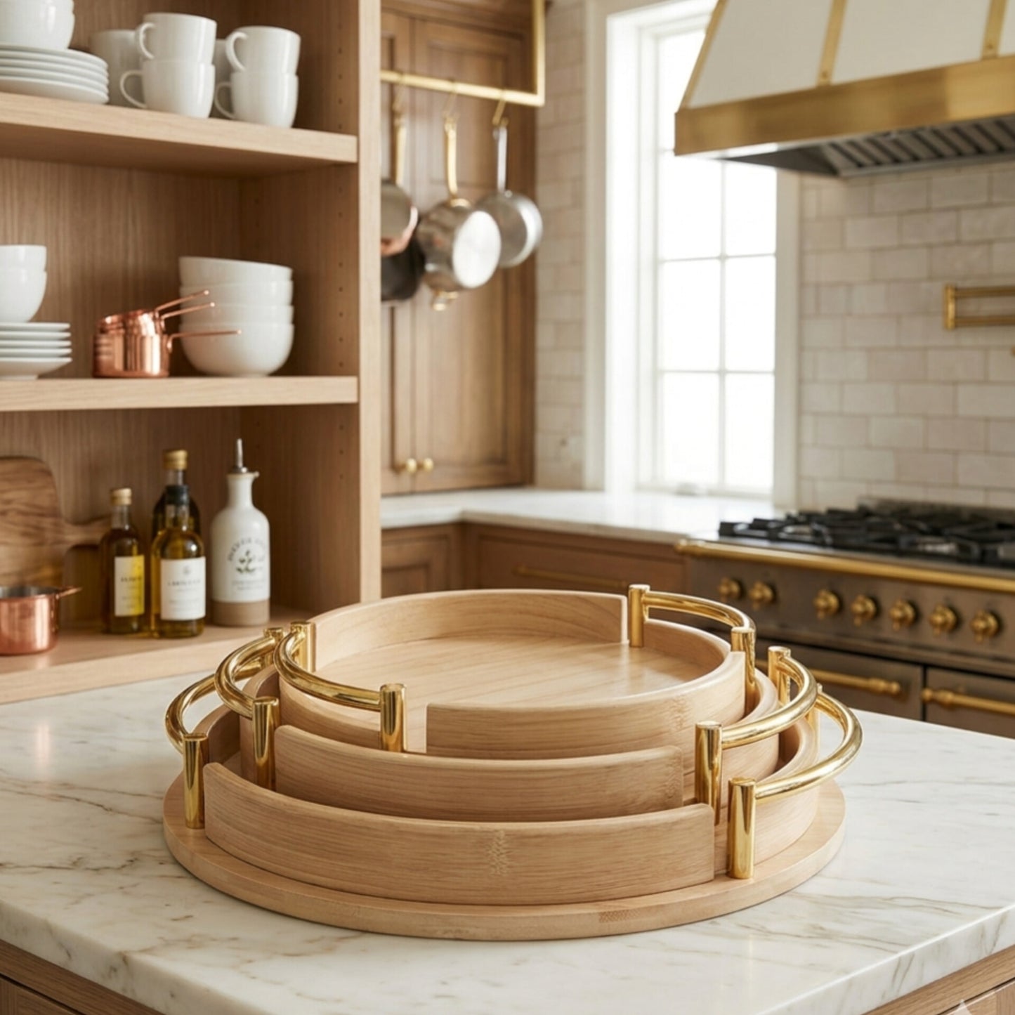 3pcs Multi-functional Bamboo Food storage Tray