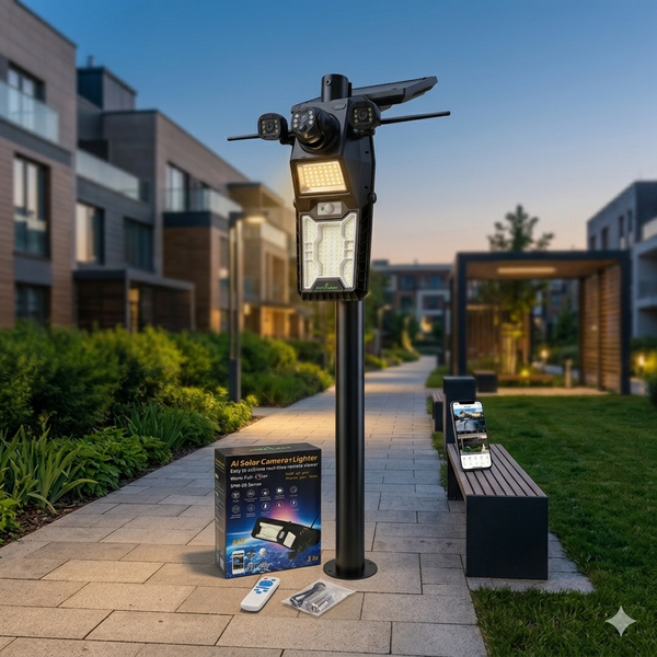 450W Solar Street Light with Triple Lens Camera