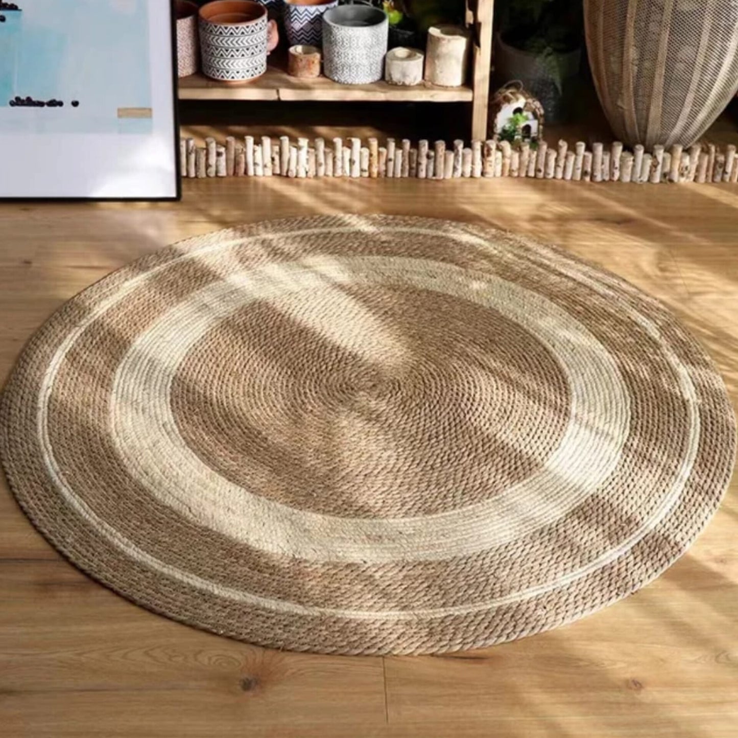 Round Natural Fiber Jute Area Rug