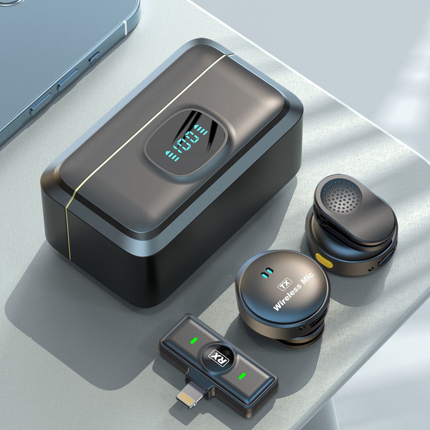 Wireless Magnetic Microphone with Charging Case