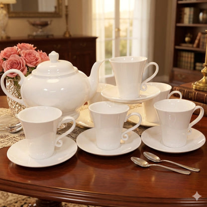 14 Pcs Ceramic Tea and Coffee Combo Set