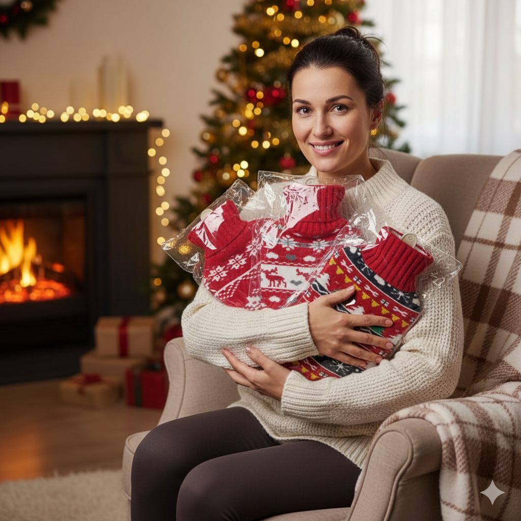 2L Christmas Hot water bottles