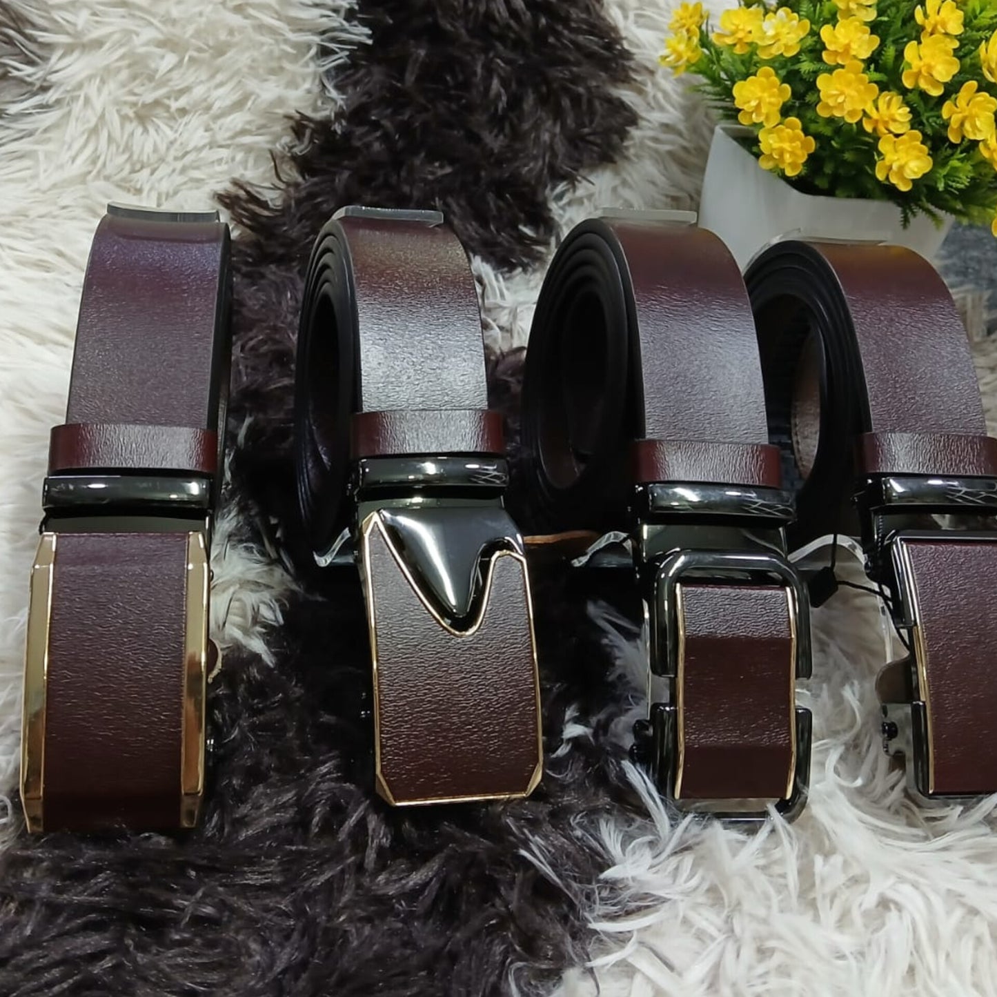 Men's leather belts