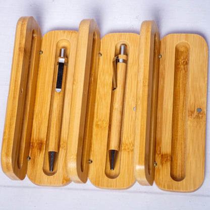 Wooden pen case with pen