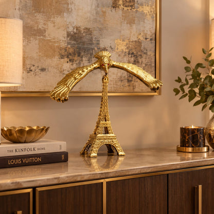 Balancing Bird Eagle Tower Golden Decor