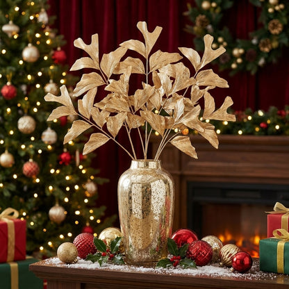 4Stems  Artificial Christmas Golden Plant Stems
