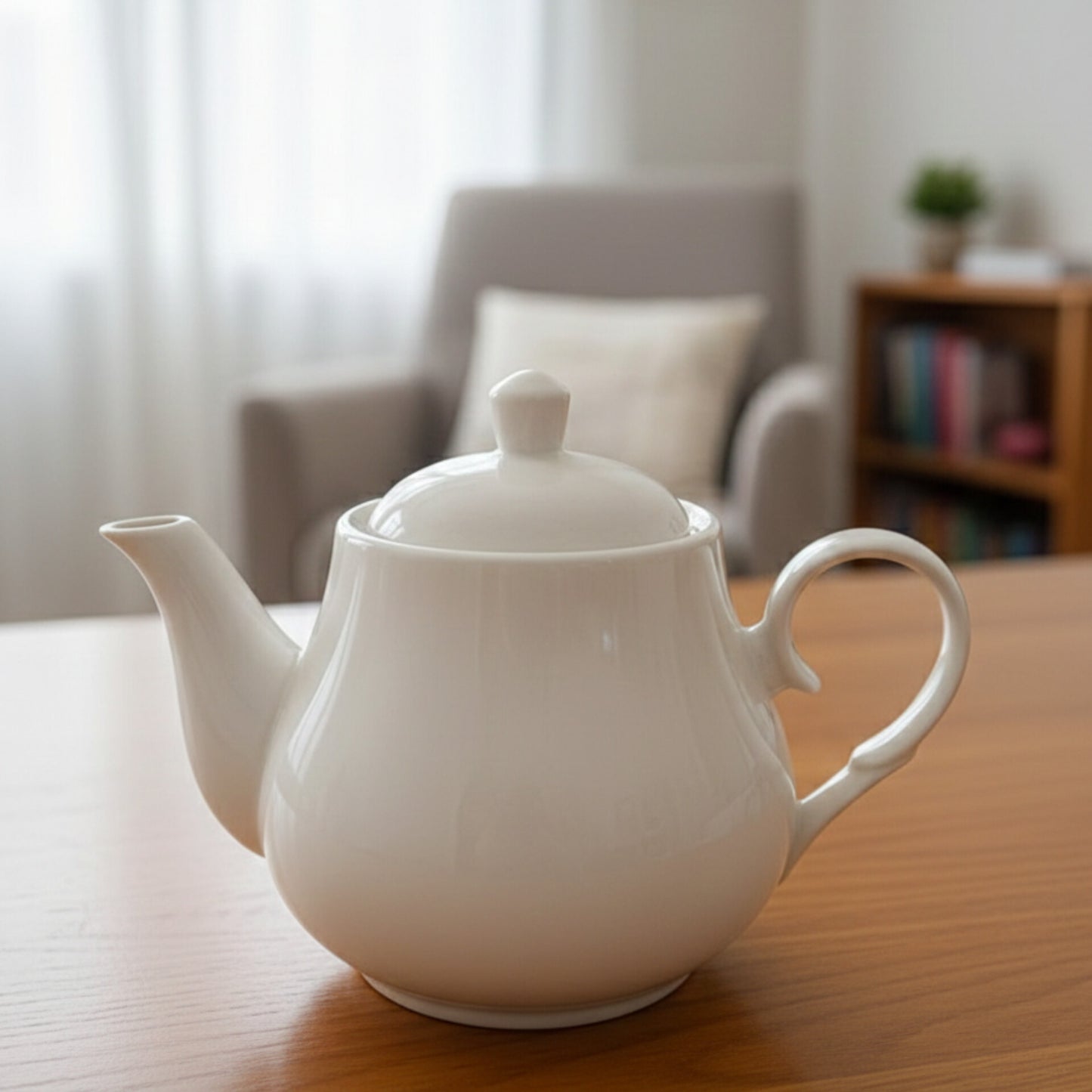 1L White Ceramic Tea Pot