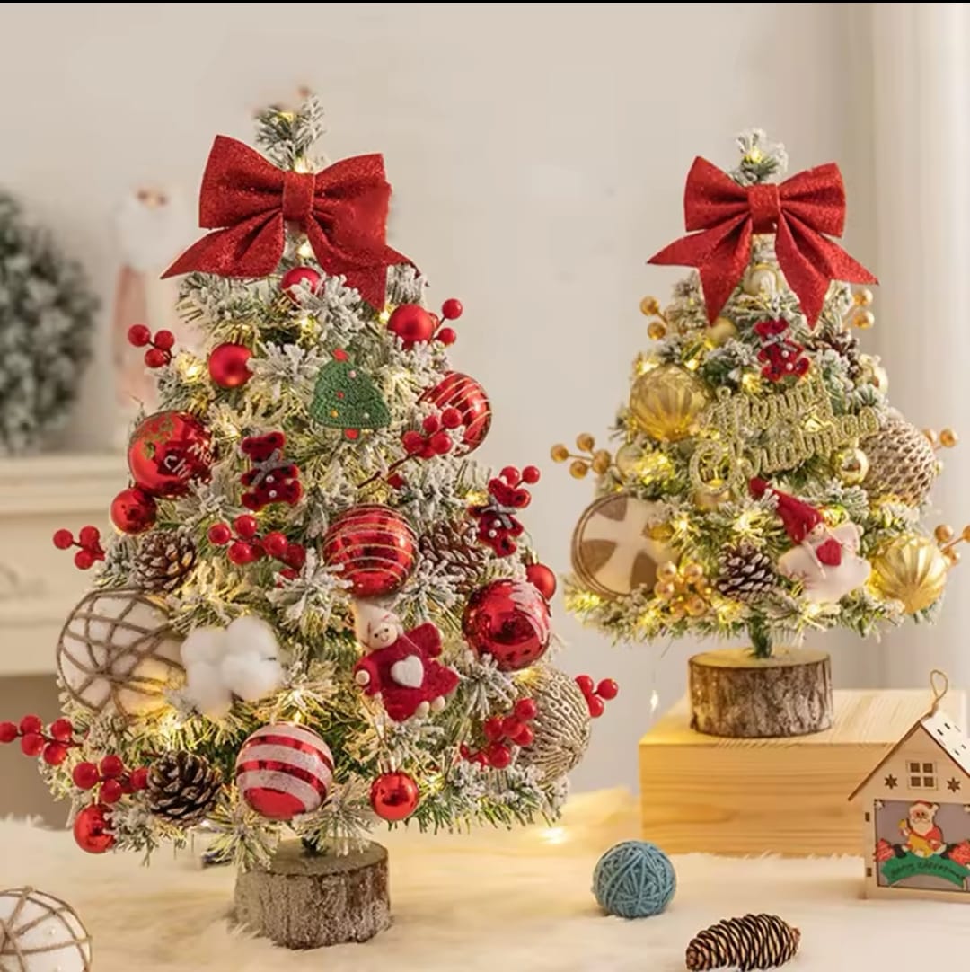 Table Top Christmas Tree With Decor And Lights Predecorated Tree