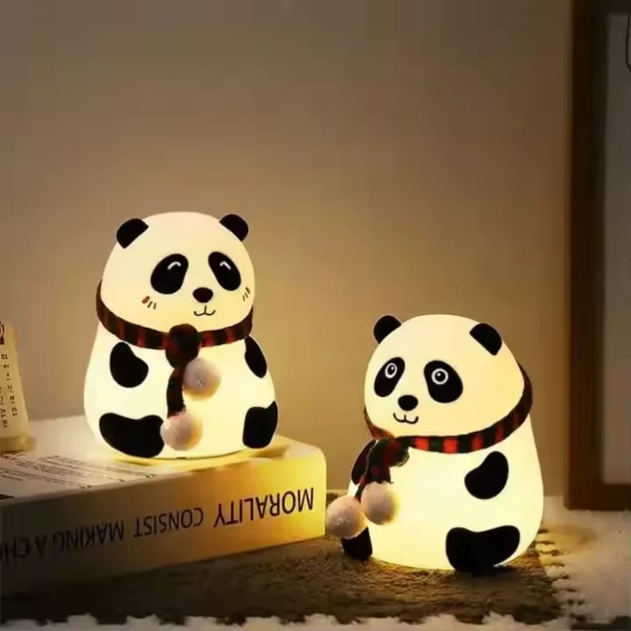 Rechargeable panda silicone kids bedside lamp night light