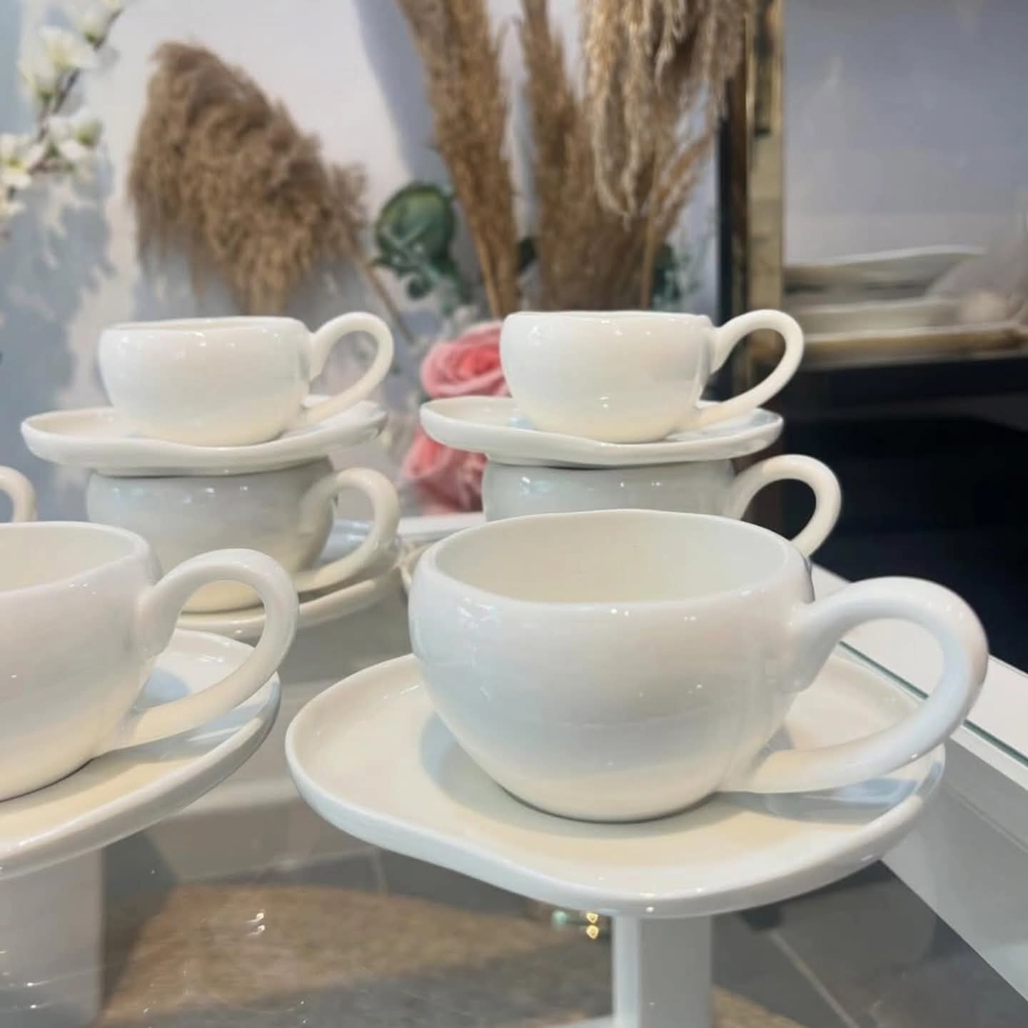 12 Pcs Porcelain Cup and Saucer Set