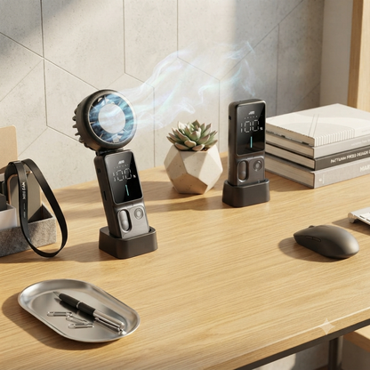 Foldable Digital Ice Cooling Mini Handheld Fan H10