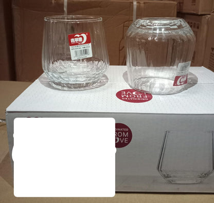 6Pc ribbed glasses