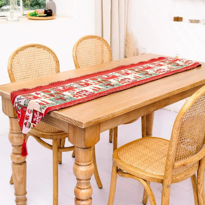 Christmas Knitted  Tablecloth Runner
