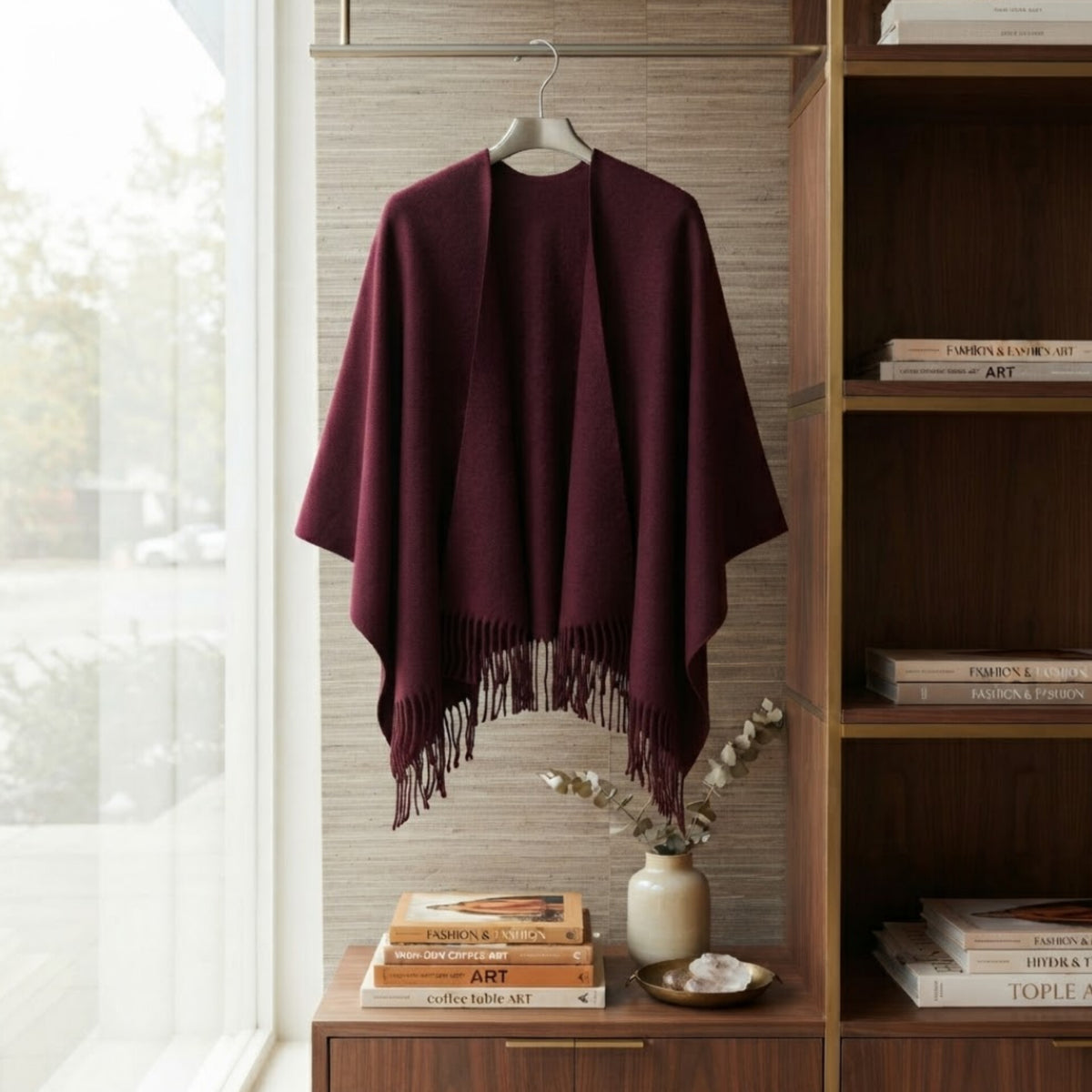 Double Sided Women Poncho Shawl Gha