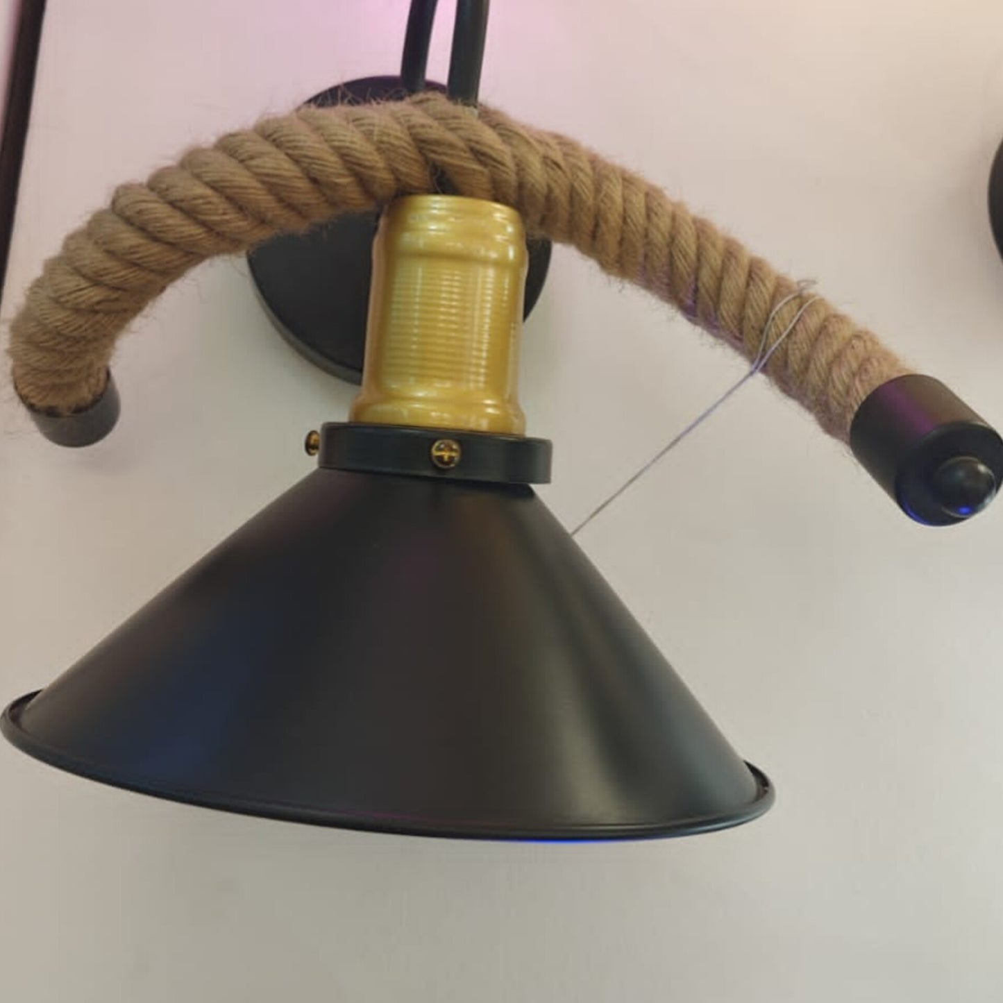 Wall Lamp with Rope and Bulb
