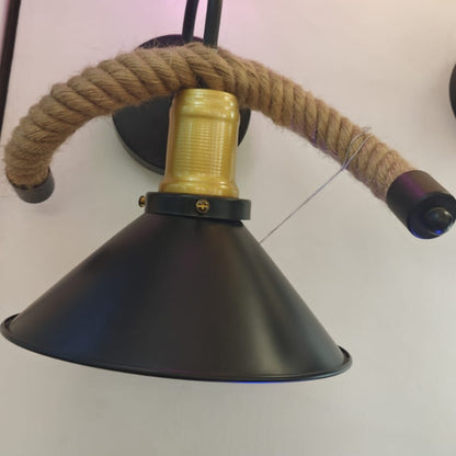 Wall Lamp with Rope and Bulb