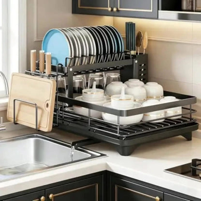 2 Tier Foldable Dish Drying Rack