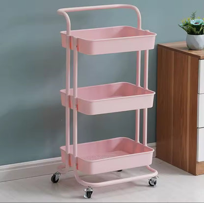 Metallic trolley storage rack