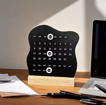 Wooden Perpetual Desktop Calendar