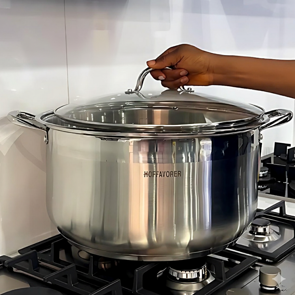 Stainless steel pot with lid  brand 'Hoffavorer