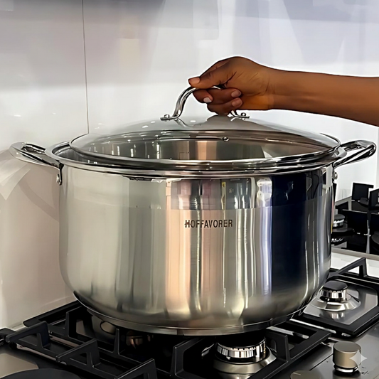 Stainless steel pot with lid  brand 'Hoffavorer