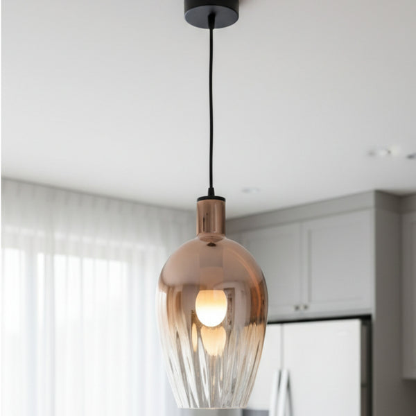 Glass Pendant Ceiling Light With Lamp