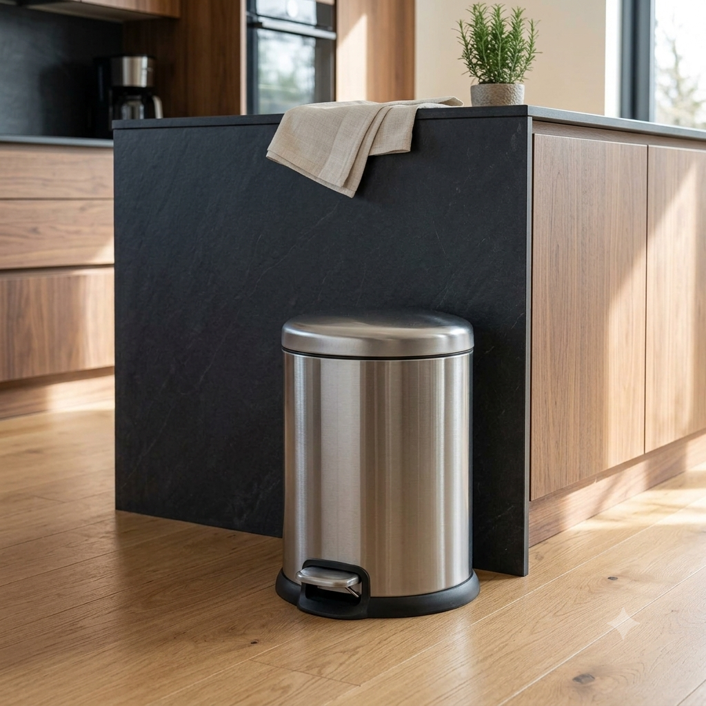 5L Round SS Soft Close Stainless Steel Pedal Bin With Removable Bucket