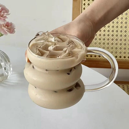 High borosilicate glass cup with handle -