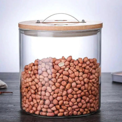 Glass Storage Jar with Airtight Bamboo Lid