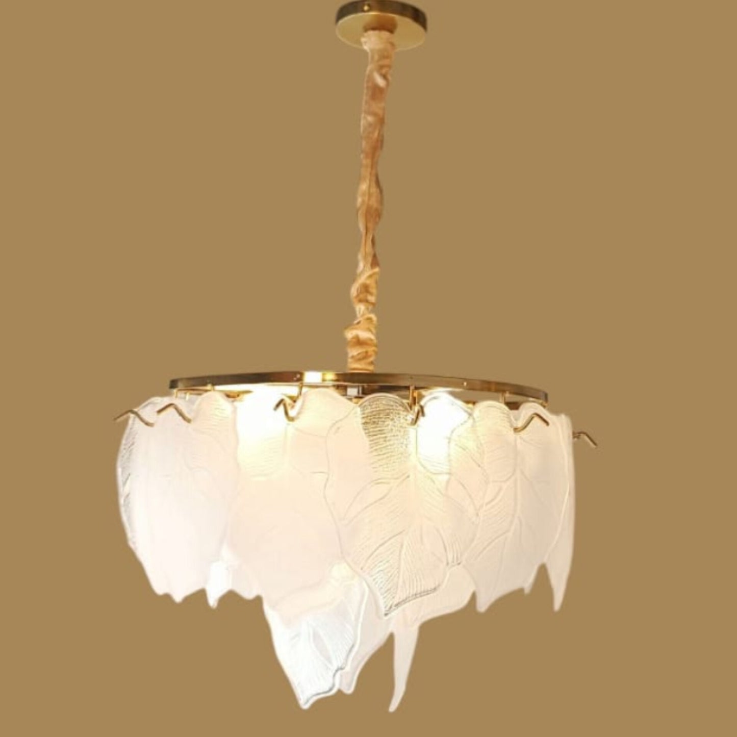 Glass feather chandeliers lights