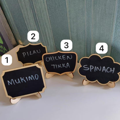 10pc Wooden mini chalkboard with labels and pen food event chalkboard