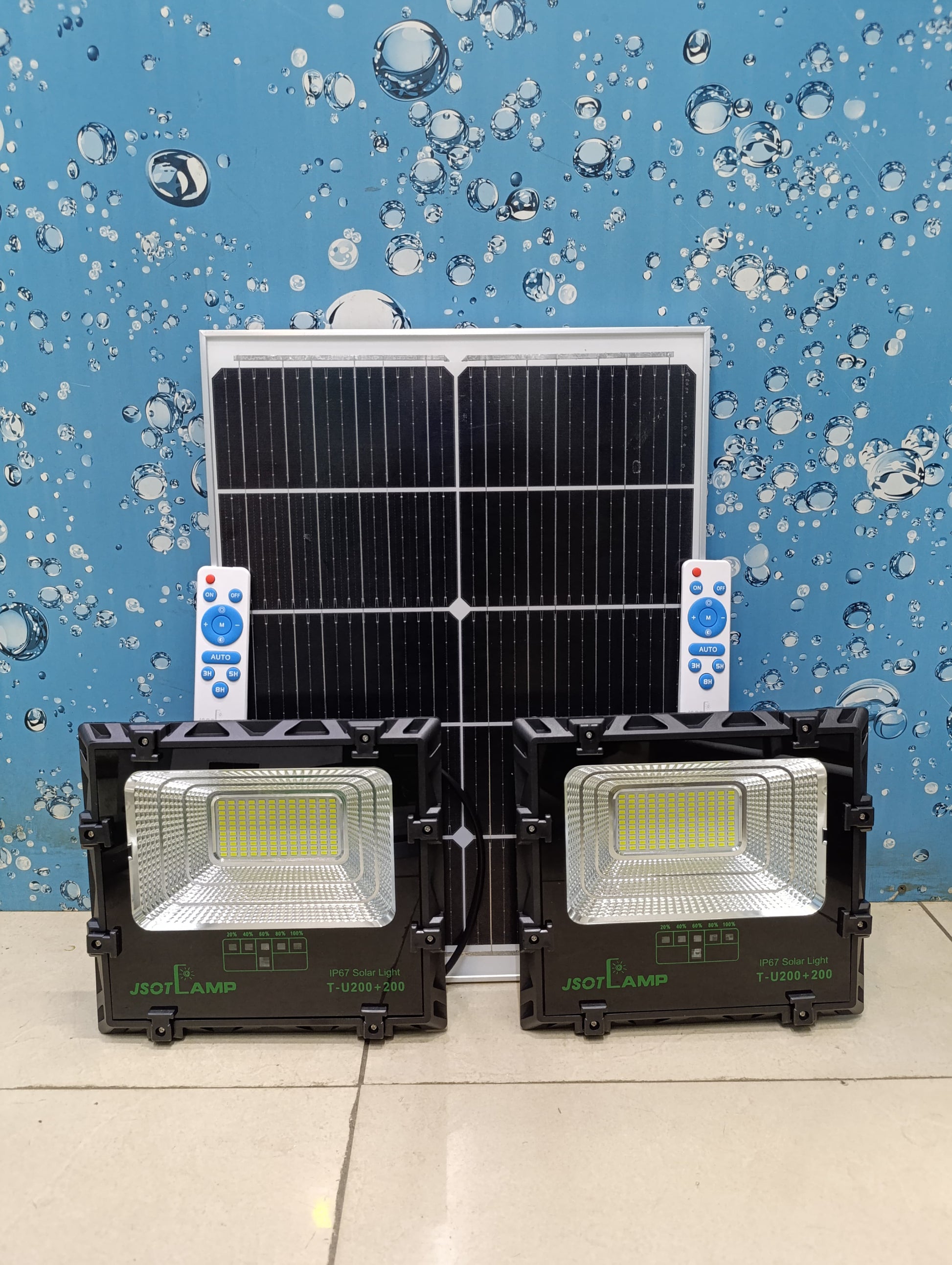Dual 200w solar floodlights 