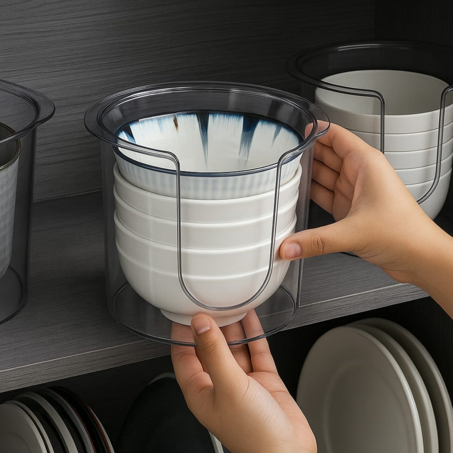 Clear Acrylic Bowl and Dish Organizer