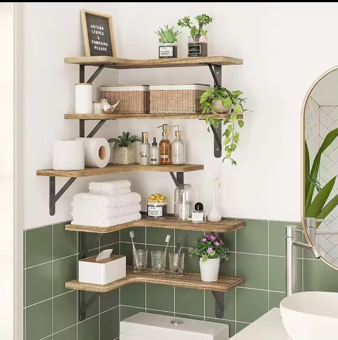 5 in 1 Wooden Floating Shelves