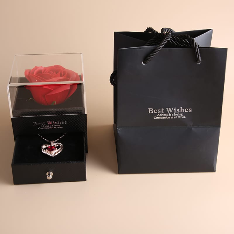 Red Rose Necklace with Gift Box
