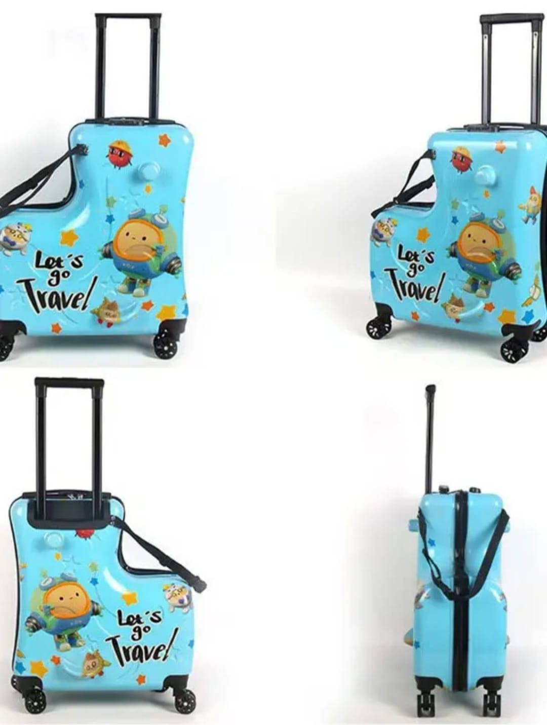 Unisex Kids Cartoon Travel Suitcase
