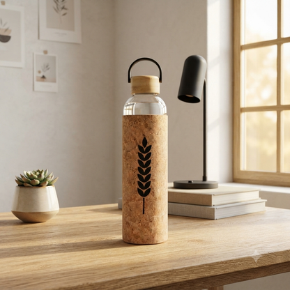 Bamboo Top Glass Water Bottle