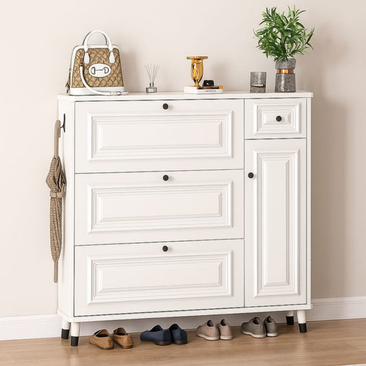 Bucket flip shoe cabinet