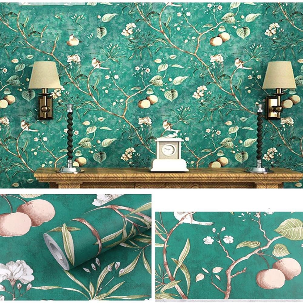 Adhesive flower wallpaper