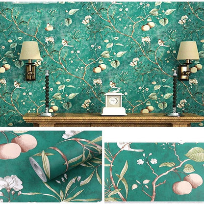 Adhesive flower wallpaper