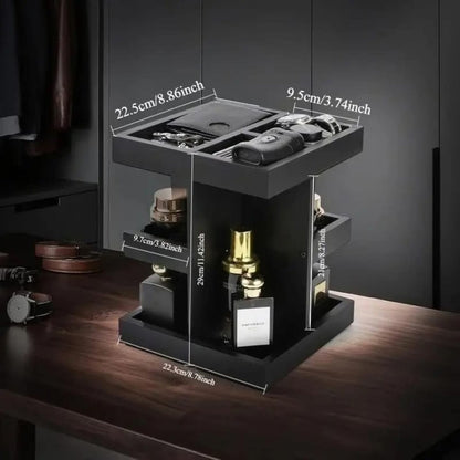 3 Tier Black Rotating Cosmetic Organizer